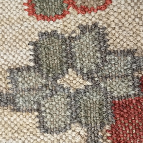 Four Carpet Woven Vintage Pillow Cases Coordinating Set Natural Fiber Zip Casing - Picture 14 of 16